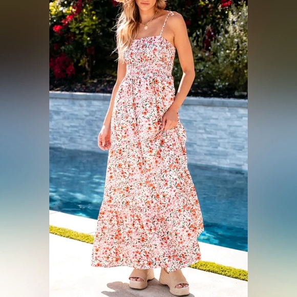 Floral Boho Maxi Dress With Ruffles - Picture 7 of 14
